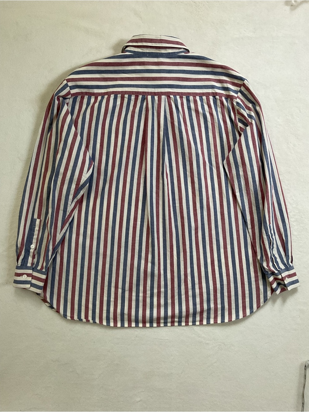 Sézane Max Shirt 36 Blue Ecru Burgundy Stripe Organic Cotton - Picture 5 of 12